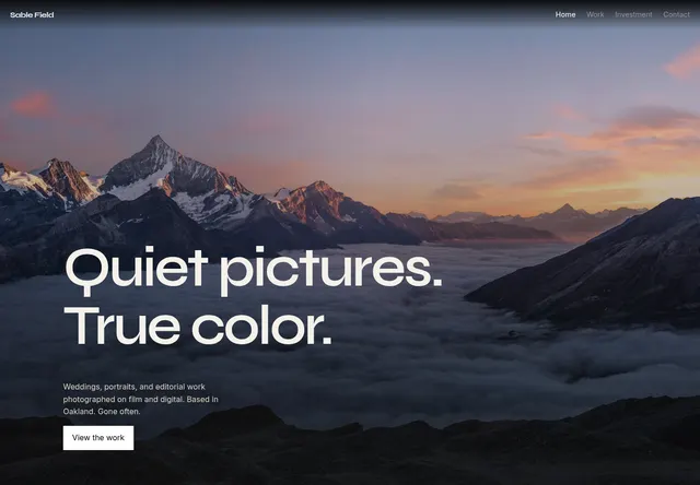 Home page of the Sable Field website